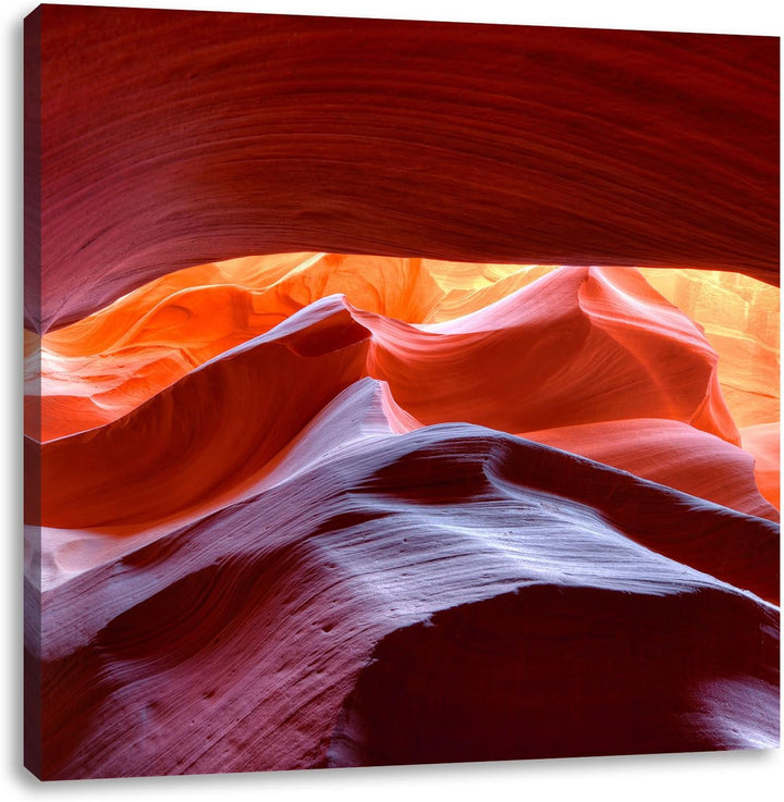 Antelope Canyon Arizona, Format: 70x70 auf Leinwand, XXL riesige Bilder fertig gerahmt mit Keilrahme
