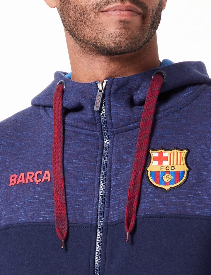 FCB Herren Sudadera Abierta Capucha Nº 2 (Nuevo Diseño) Kapuzenpullover (1er Pack) XL Marineblau, XL