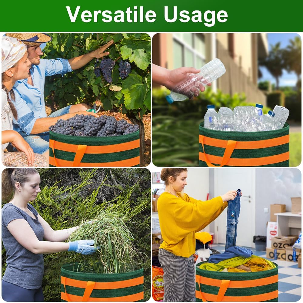 Eurhomewit Gartensack 272L 3er Set Gartenabfallsack Stabil, Laubsack Garten Sack Robust & Faltbar, G