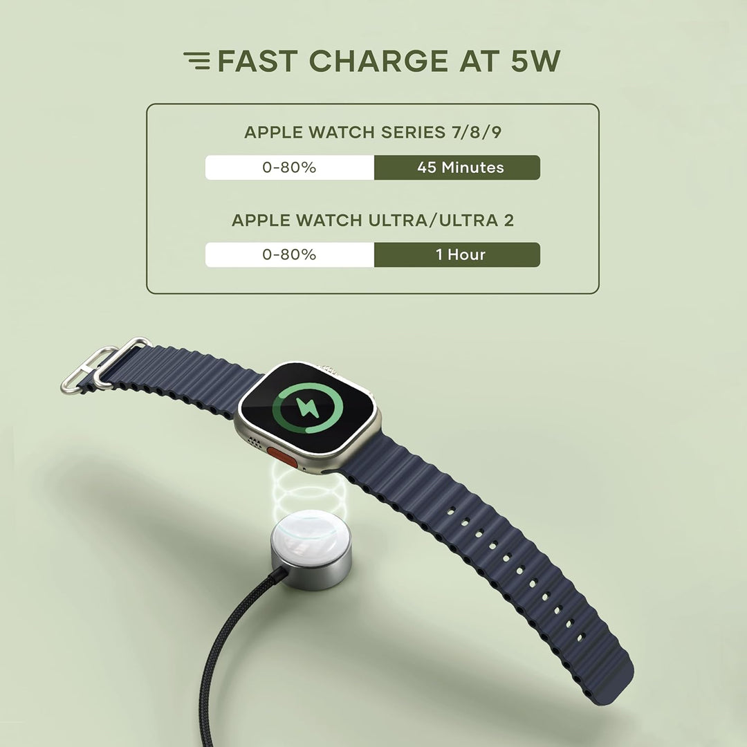 SATECHI Magnetisches Ladekabel für Apple Watch, 5W Schnellladegerät für die Apple Watch, Kabellänge