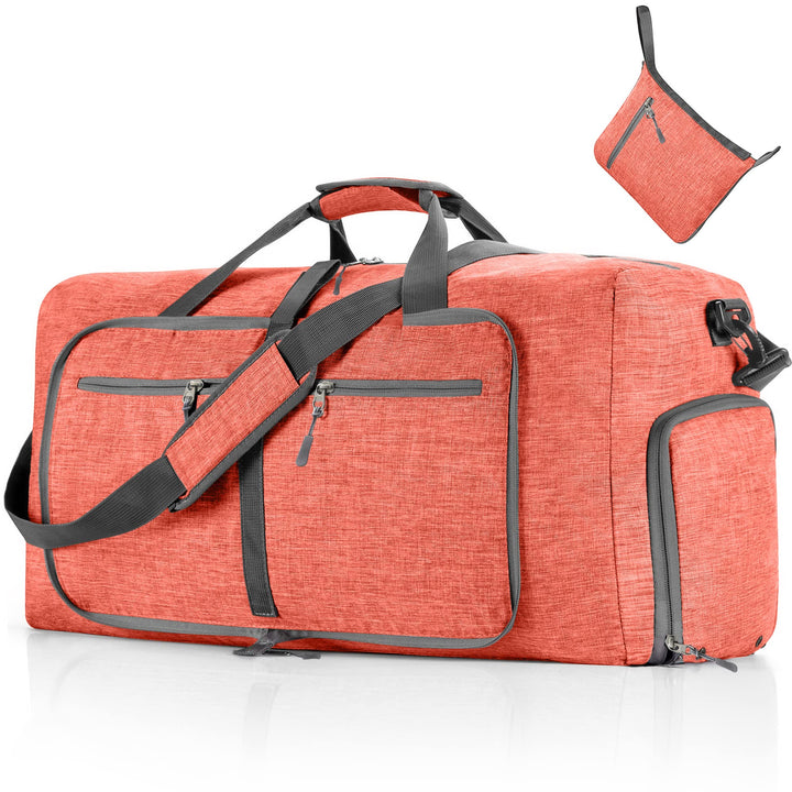 Vomgomfom 65L Reisetasche mit Schuhfach, Grosse Falttasche für Camping, Reisen, Fitness, Rosa K Rosa