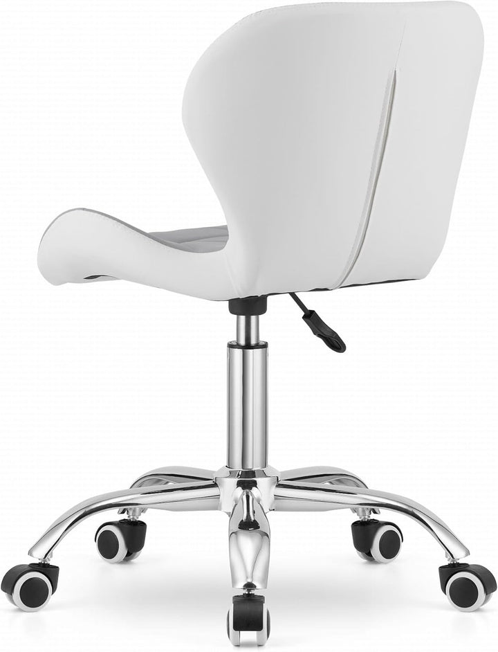 NMK HOME Drehstuhl mit Rollen - Höhenverstellbar Polsterstuhl - Home Office Samt Stuhl mit Geometris