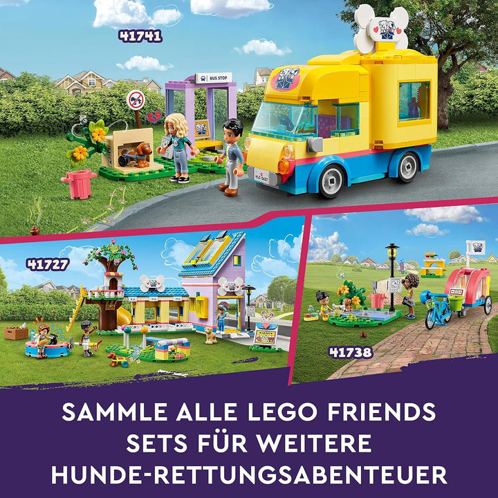 LEGO 41741 Friends Hunde-Rettungsvan, Tierrettung-Spielzeug-Van mit Haustieren und Mini-Puppen aus 2
