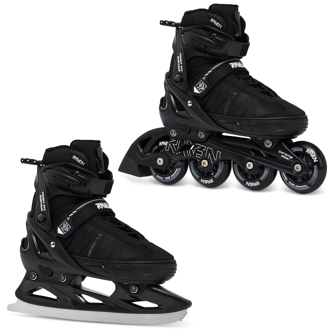 RAVEN Profession Inlineskates Inliner für Kinder und Erwachsene OPTIONAL 2in1 mit Schlittschuhen ver