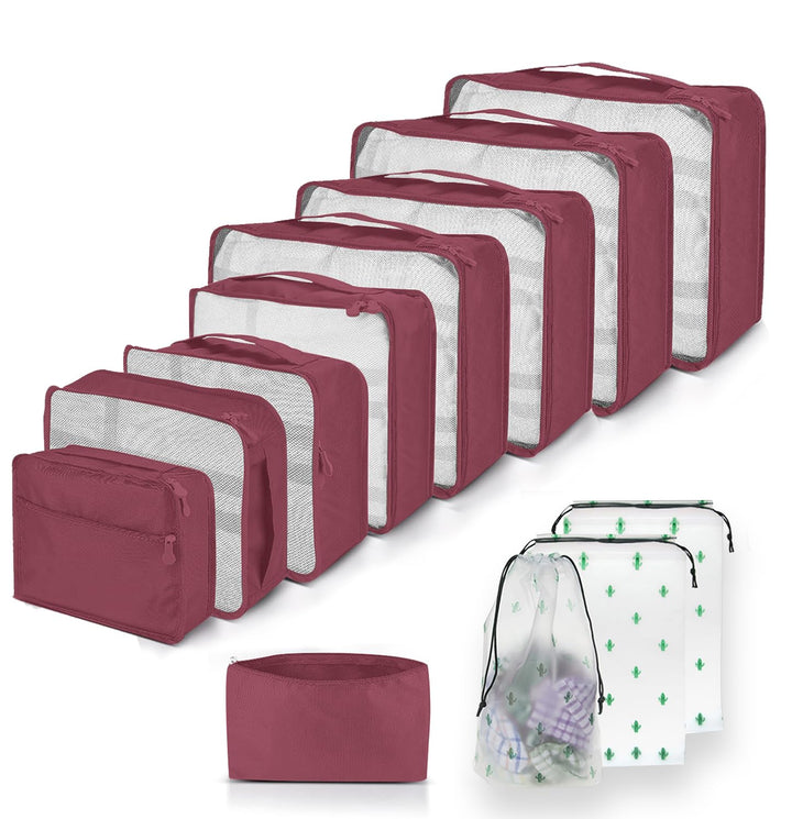 Grosse Koffer Organizer Set 12-teilig, Wasserdichte Packwürfel, Travel Organizer zum Gepäckpacken, F