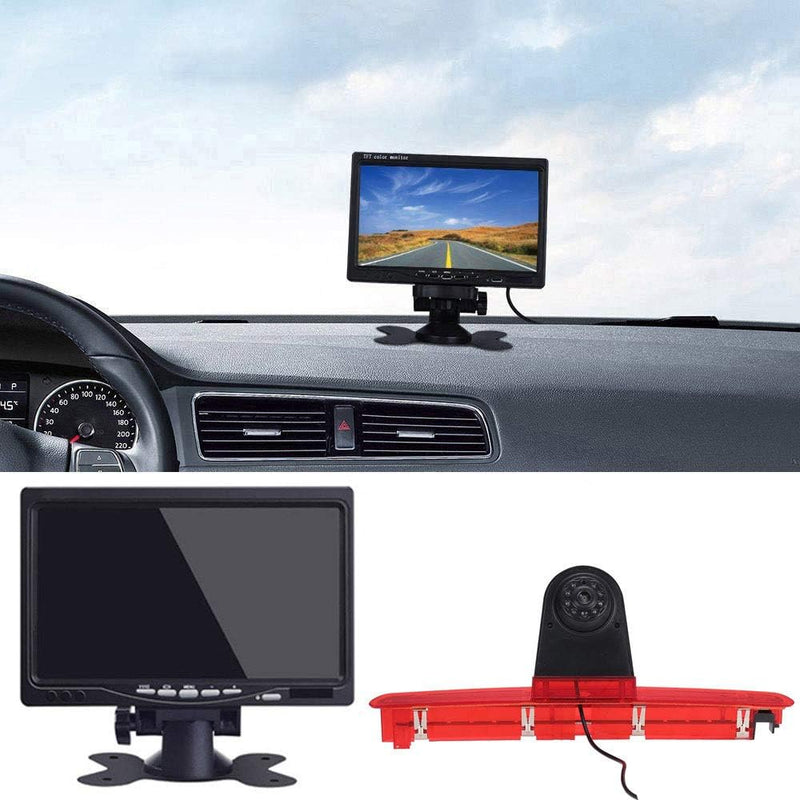 【7 Zoll TFT LCD HD Monitor + Rückfahrkamera Set】 Heckklappe dritte 3.Bremsleuchte Rückfahrkamera Was