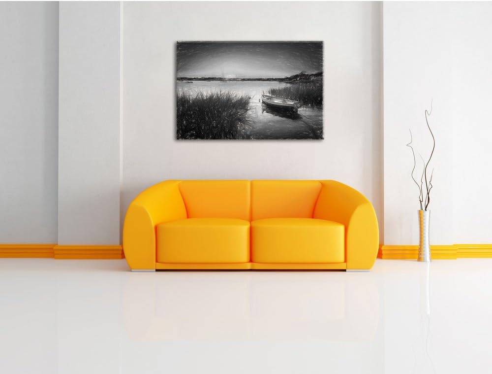 Pixxprint Segelschiffe an der Küste als Leinwandbild/Grösse: 100x70 cm/Wandbild/Kunstdruck/fertig be