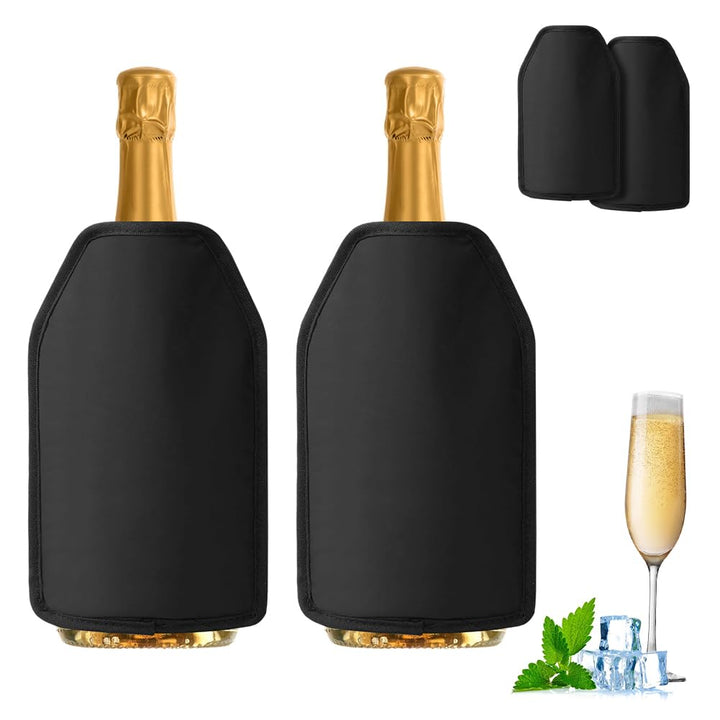 Weinkühler Manschette：2 Pcs Weinflaschenkühler,Extra lange Kühlung,Wasserabweisendes Nylon,Weinmansc