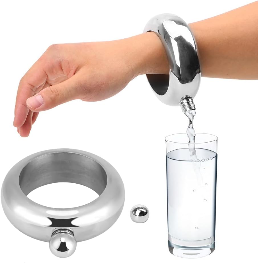 Fdit Weinflasche + Trichter Trinkflasche/Armband A-Form Edelstahl Flachmann Flagon Whisky Zwei Griff
