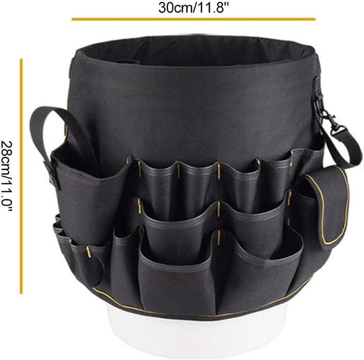 Zerodis Tools Bucket Tool Organizer, Bucket Canvas Werkzeughalter und Organizer Eimer mit 56 Taschen