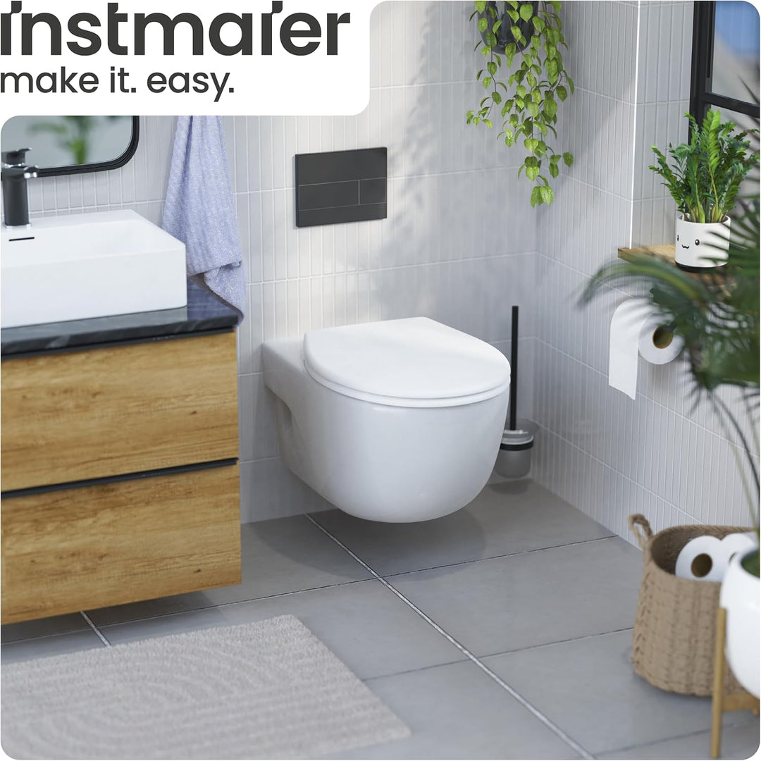 instmaier Helma | Toilettendeckel mit Absenkautomatik | Weiss | Ovale Form | Toilettensitz aus Durop