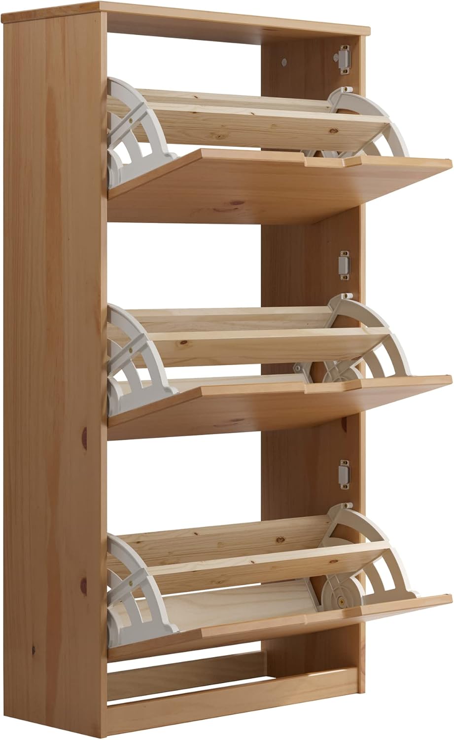 Inter-Furn Garderobe Schuhschrank Schuhkommode Schuhkipper Mestre, 60 x 114 x 25 cm Kiefer Honig Sch