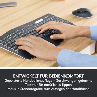 Logitech MK850 Performance Kabelloses Tastatur-Maus-Set, Bluetooth, 2.4 GHz Verbindung via USB-Empfä