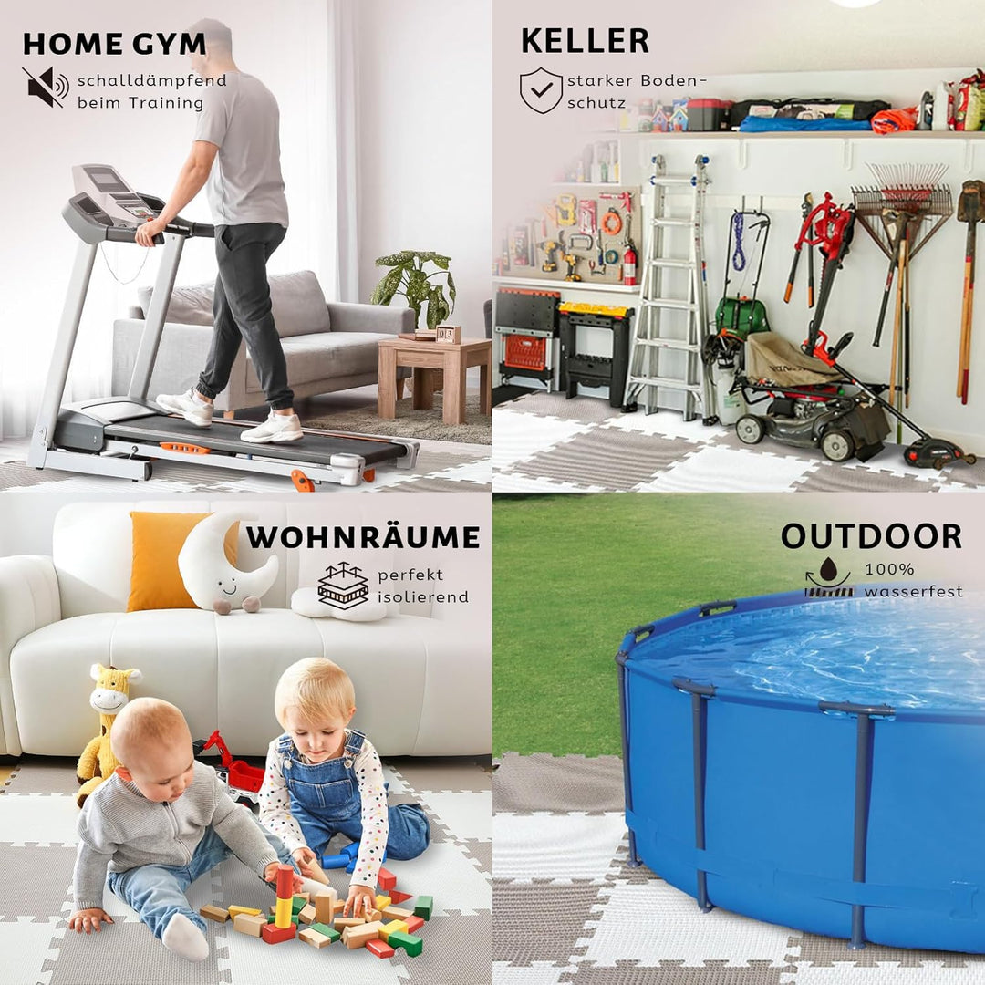 INTOMENG Puzzlematte für Baby & Kinder - Eva Schaumstoff Bodenschutzmatte, Abwaschbar, Weich und Umw