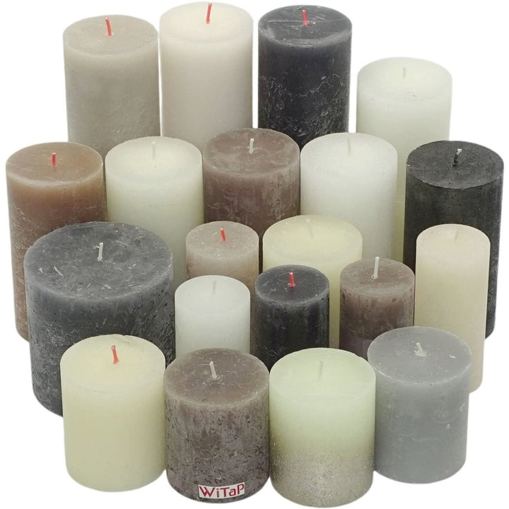 6 kg Rustic Stumpenkerzen durchgefärbt Rustik Qualität Kerzen Set Kerzenpaket Mix gemischt nach Farb
