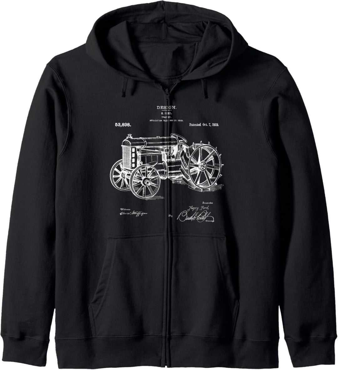 Klassisches Vintage Patent 1919 Farm Traktor Geschenk Kapuzenjacke