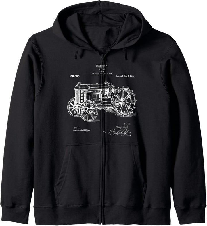 Klassisches Vintage Patent 1919 Farm Traktor Geschenk Kapuzenjacke