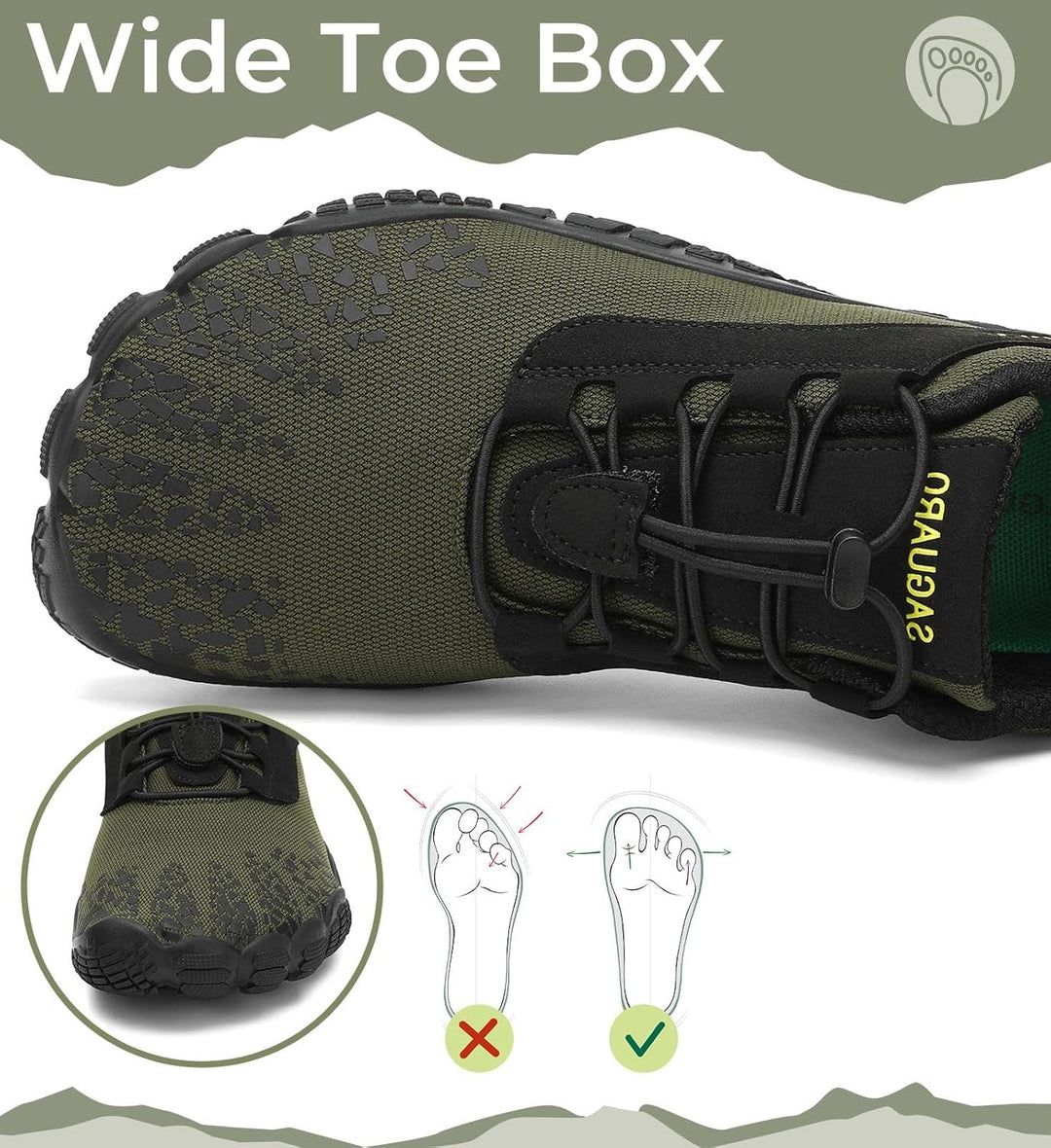 SAGUARO Barfussschuhe Herren Minimalistische Traillaufschuhe Damen Laufschuhe Outdoor Sport Fitnesss