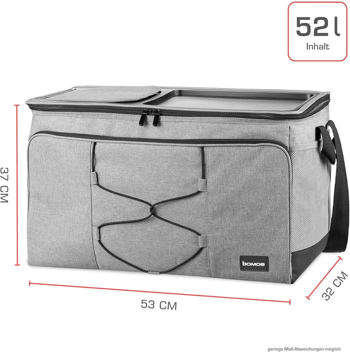 bomoe 52 Liter XXL Kühltasche faltbar - Outdoor Kühlbox 16h Kühlfunktion mit Trageriemen, wasserdich