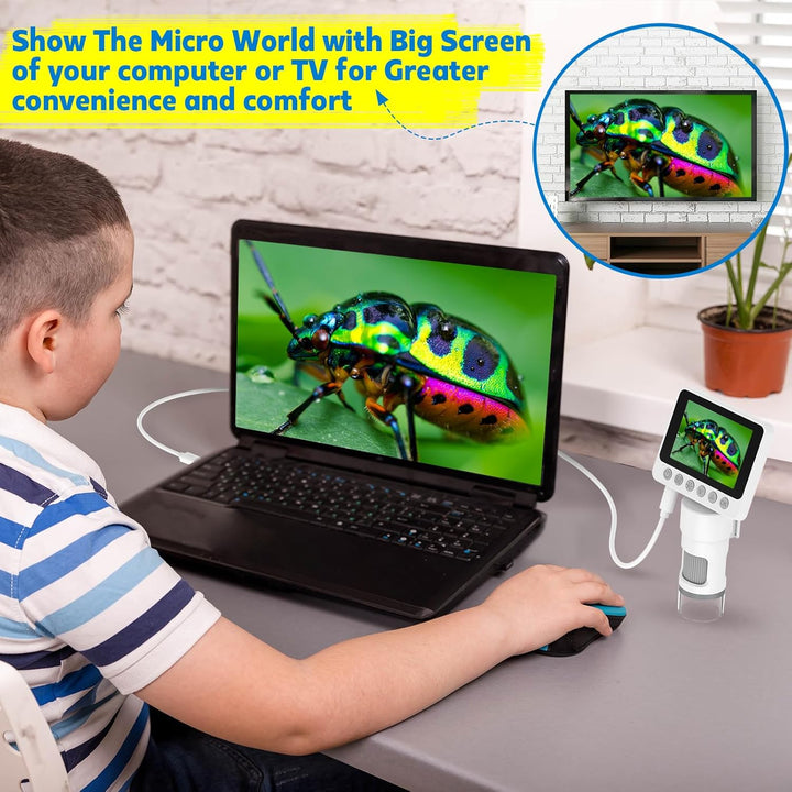USCAMEL 1000X Tragbares Mikroskop für Kinder – Pocket Mini Digitalmikroskop für Erwachsene mit Präpa