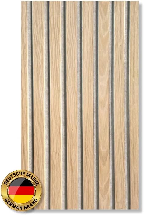Akustikpaneele AURA Balance Oiled Oak 240x60cm | Wandpaneele Holzoptik Eiche geölt | Filz Beige | 1-