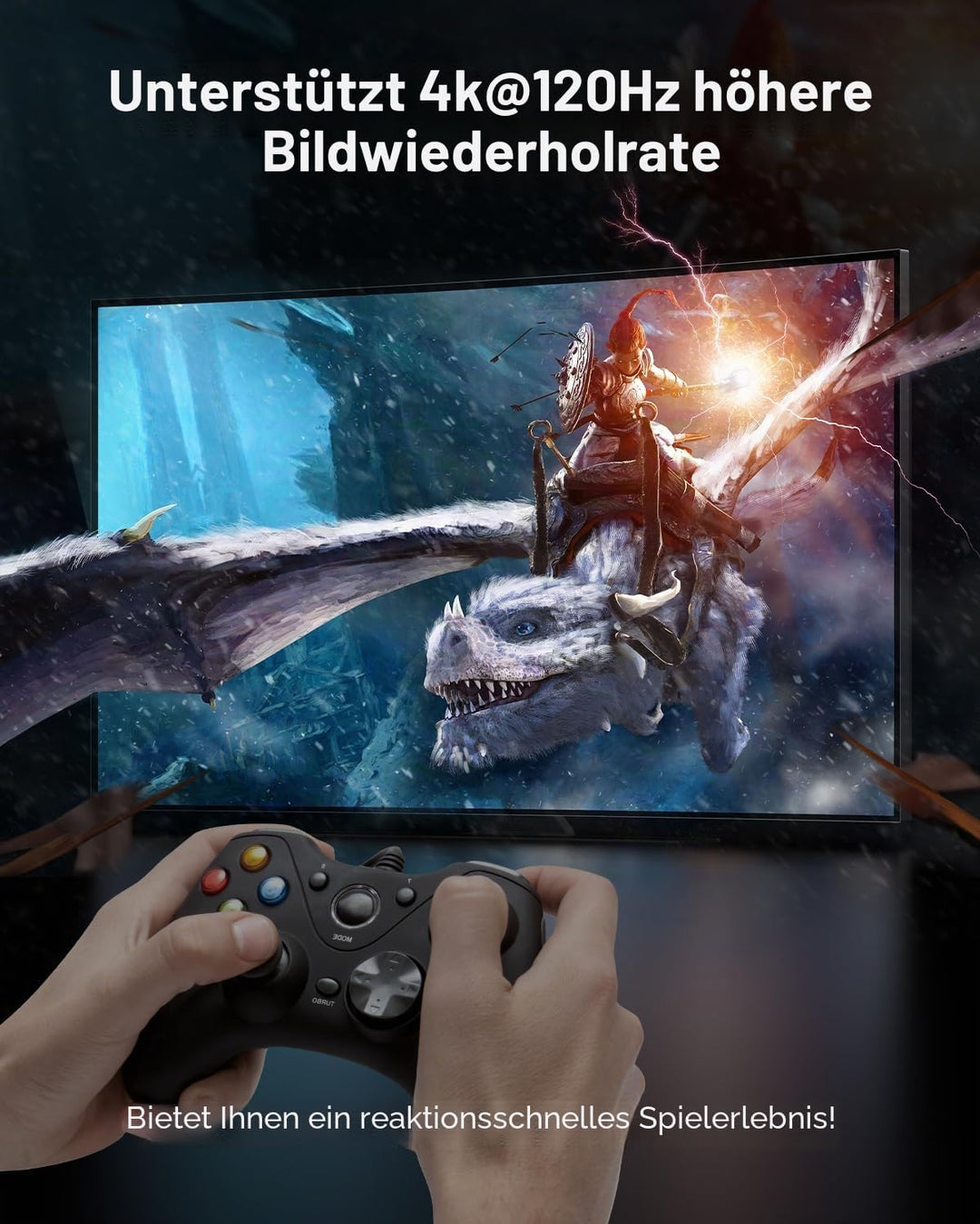 HDMI Splitter 8K@60Hz 4K@120Hz, GANA HDMI 2.1 Switch, Aluminium Bidirektional HDMI Switcher 2 In 1 O