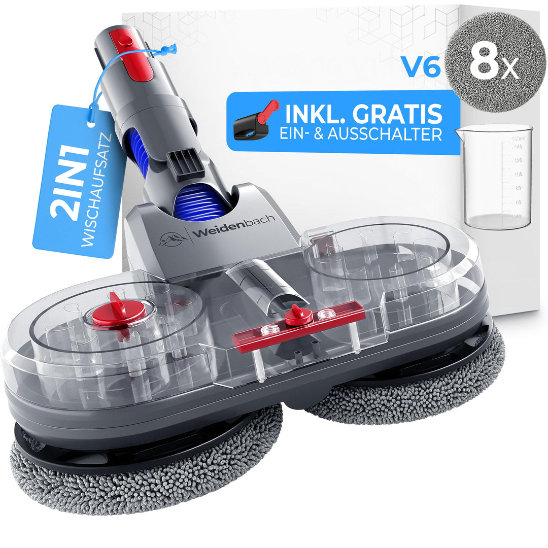 Testsieger - Wischaufsatz für Dyson V6 - elektrischer Staubsauger - Wischmop Aufsatz - Nass und Troc