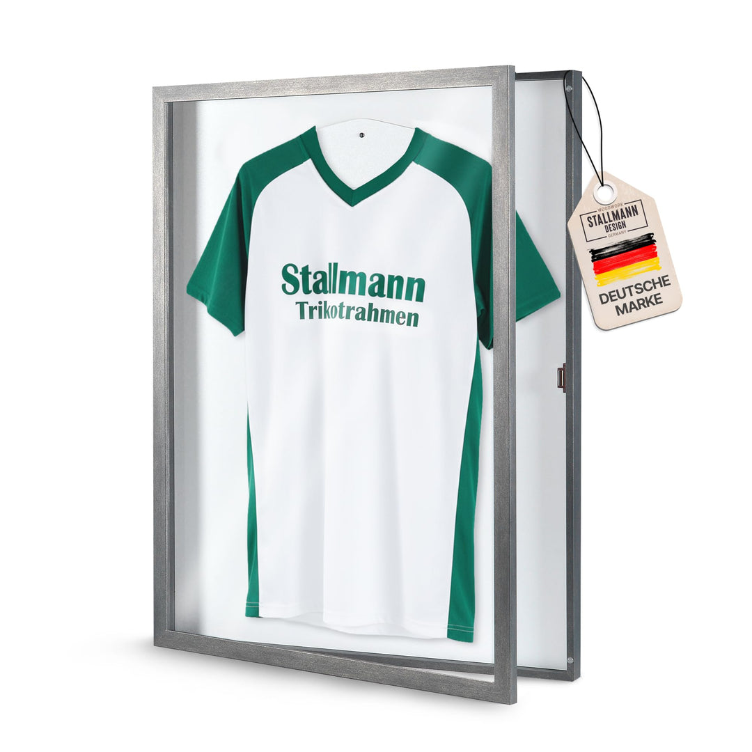 Trikotrahmen 'Easy Click & Fill' mit Tür | Rahmen-Farbe: Stahl | Hintergrund: Weiss | Grösse: 70 x 9