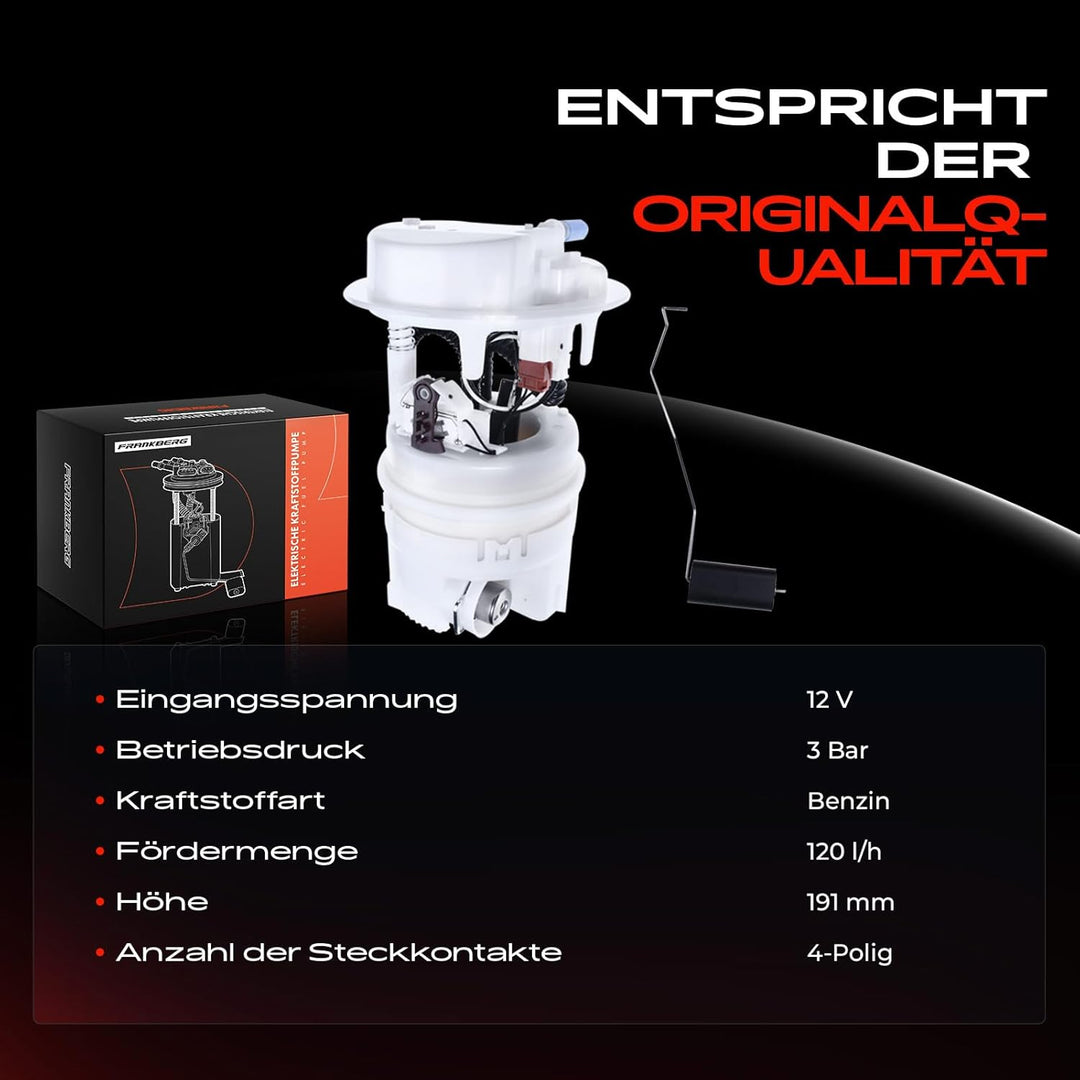 Frankberg Kraftstoffpumpe Benzinpumpe Kraftstoff-Fördereinheit Modul Satz ohne Drucksensor 4-Polig K