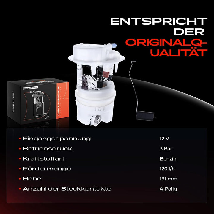 Frankberg Kraftstoffpumpe Benzinpumpe Kraftstoff-Fördereinheit Modul Satz ohne Drucksensor 4-Polig K