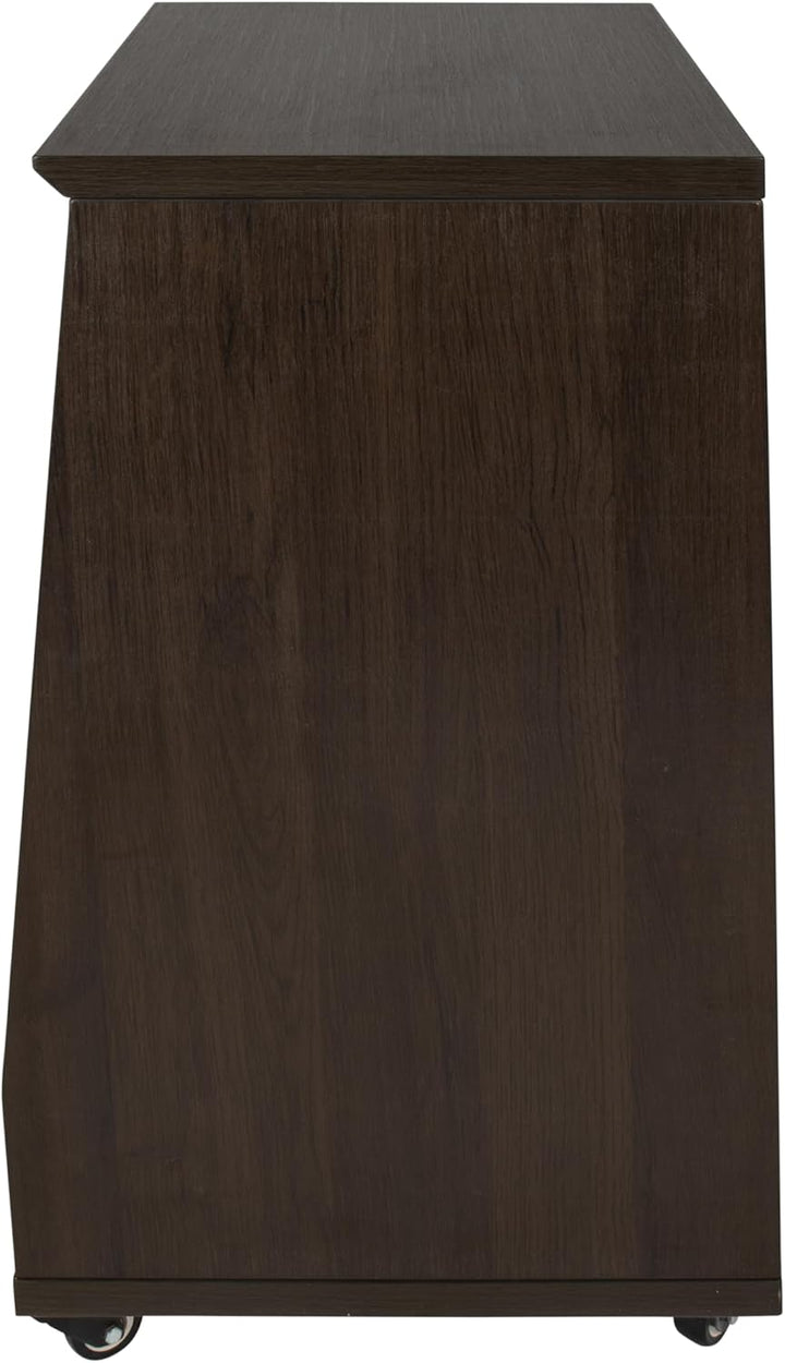 Gator Frameworks Elite Furniture Serie 12U abgewinkeltes Studiorack mit feststellbaren Rollen, braun