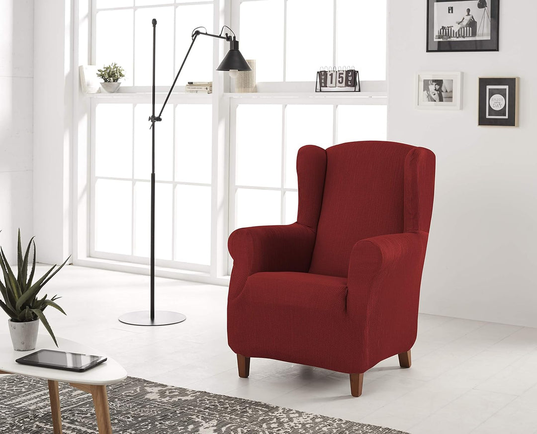 Estoralis Berto - Stretch Husse für Ohrensessel, Grösse 1 Sitzer (Standard), Farbe Rot Ohrensessel R