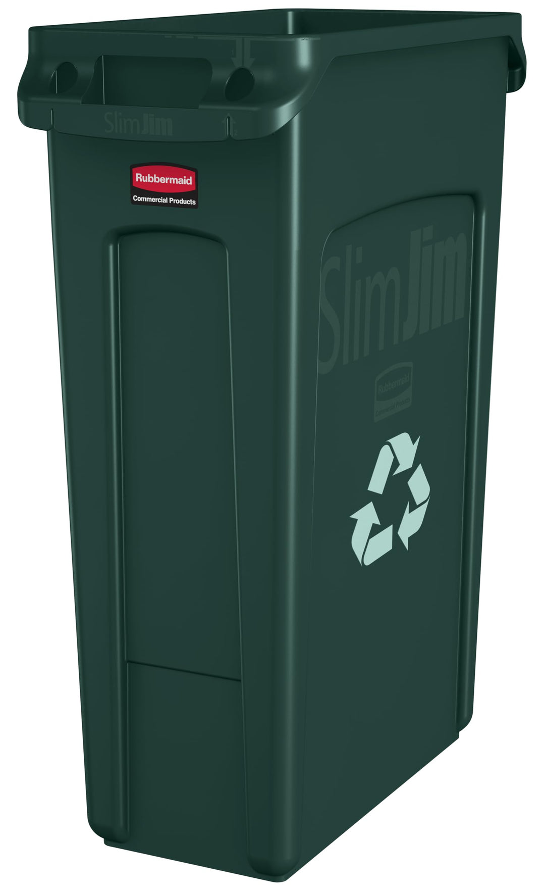 Rubbermaid Commercial Products Vented Slim Jim Recycling Bin Waste Receptacle, 87 Litres, Green, Pla