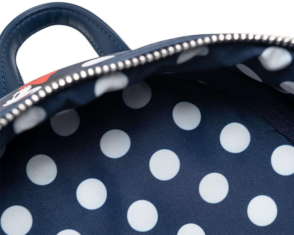 Loungefly Women's Disney Minnie Mouse Polka Dot Blue Double Strap Shoulder Bag Purse