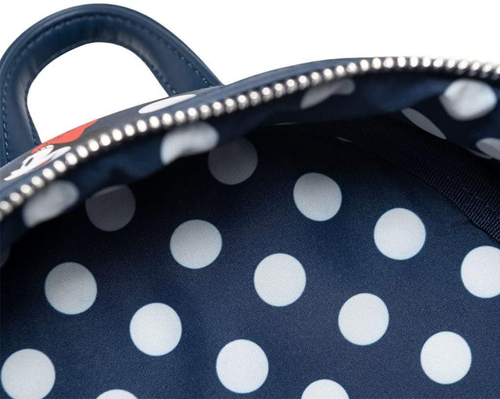 Loungefly Women's Disney Minnie Mouse Polka Dot Blue Double Strap Shoulder Bag Purse
