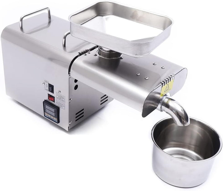 Edelstahl Ölpresse Kaltpresse für Zuhause | Automatisch, Hot & Cold Pressen | für Erdnüsse, Sojabohn