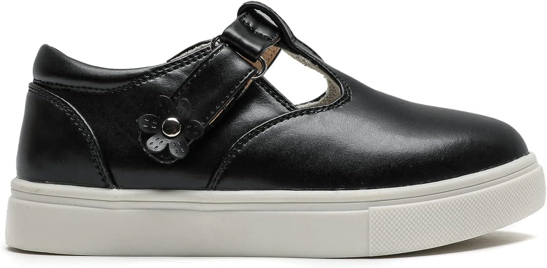 DADAWEN Mädchen T-Spangen Mary Jane Ballerinas Taufschuhe, 21 EU Silber