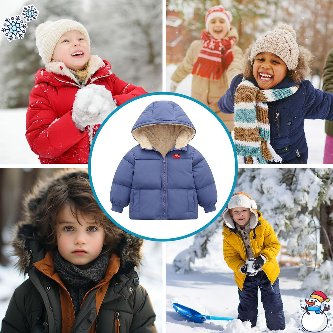 kids4ever Baby Winter Jacke Mantel Reissverschluss Kapuzenjacke Winddicht Warm Fleece Oberbekleidung