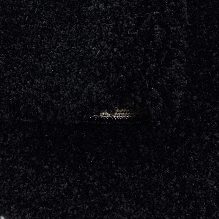 HomebyHome Shaggy Teppich Wohnzimmer (200x300) Flauschiger Teppich 200x290 cm Schwarz Einfarbig - Ho