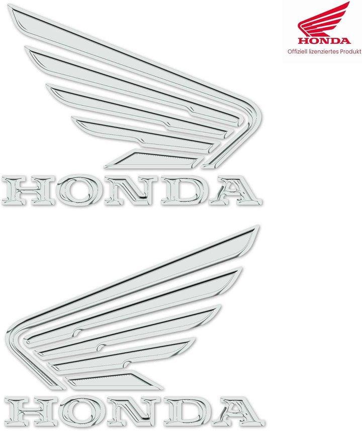 labelbike - 3D Aufkleber Motorrad Logo Chrom-Flügel Embleme kompatibel mit Honda
