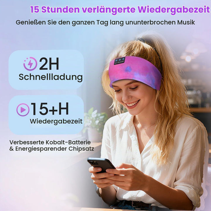 LC-dolida Schlafkopfhörer Bluetooth Sport-Kopfhörer Stirnband, Kabellos Schlafen Kopfhörer 15+ Stund