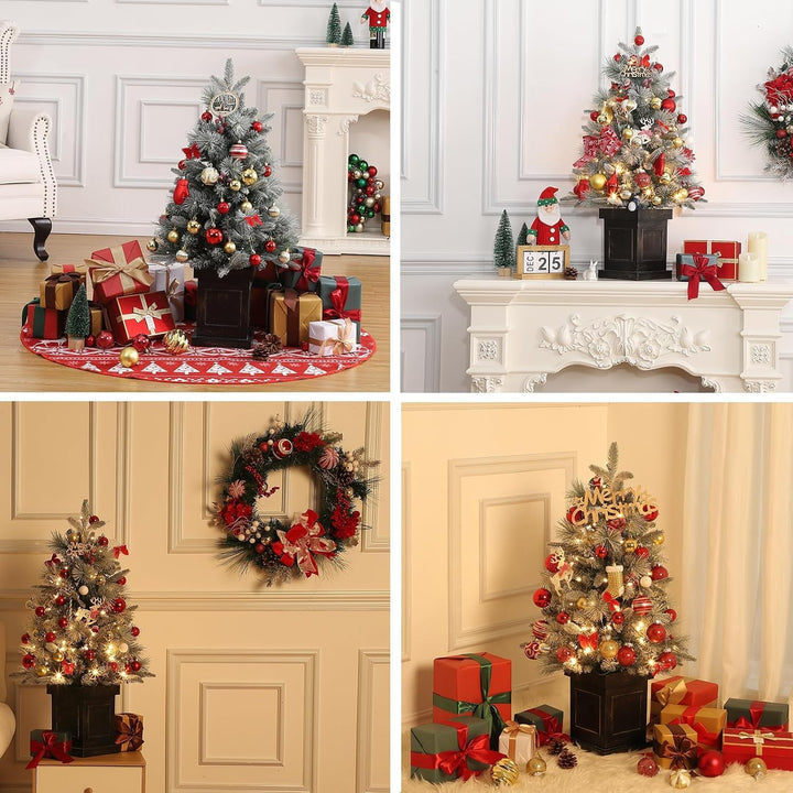 90cm Premium Weihnachtsbaum Künstlich mit 78 Warmweiss LEDs - Batteriebetrieben Künstlicher Weihnach