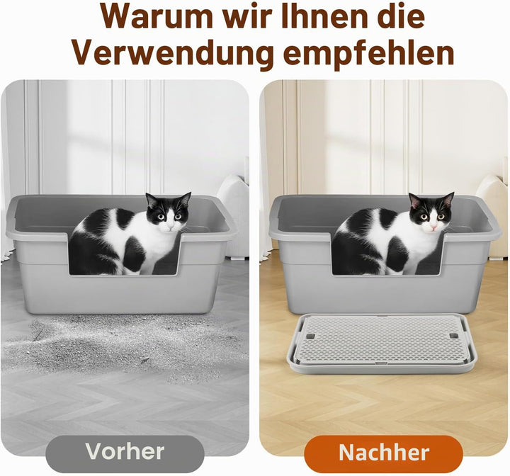 grosse Katzentoilette Rampe Matte, 42x30CM Katzentreppe, Katzenstreu Catcher für automatische selbst