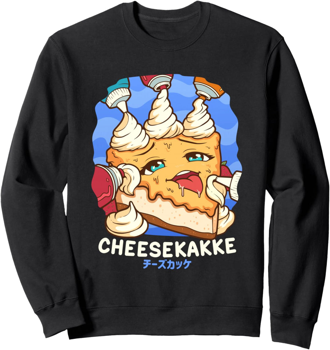 Lustiger frecher Foodie Pun Kawaii Cheesekakke Japanisch Sweatshirt
