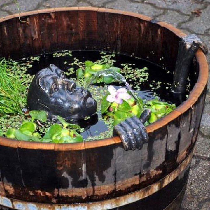 Wasserspeier Gargoyle für Miniteich mit Pumpe 230 Volt braun - Gold als Wasserspiel für die Gartende