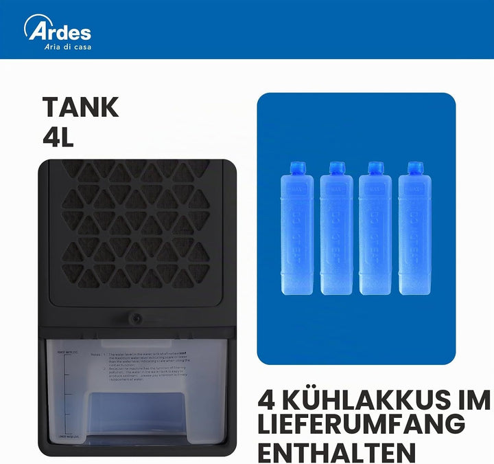 ARDES | AR5R11 Dampfraumkühler COOL B mit Fernbedienung, Touchsteuerung und -display - 3 Geschwindig