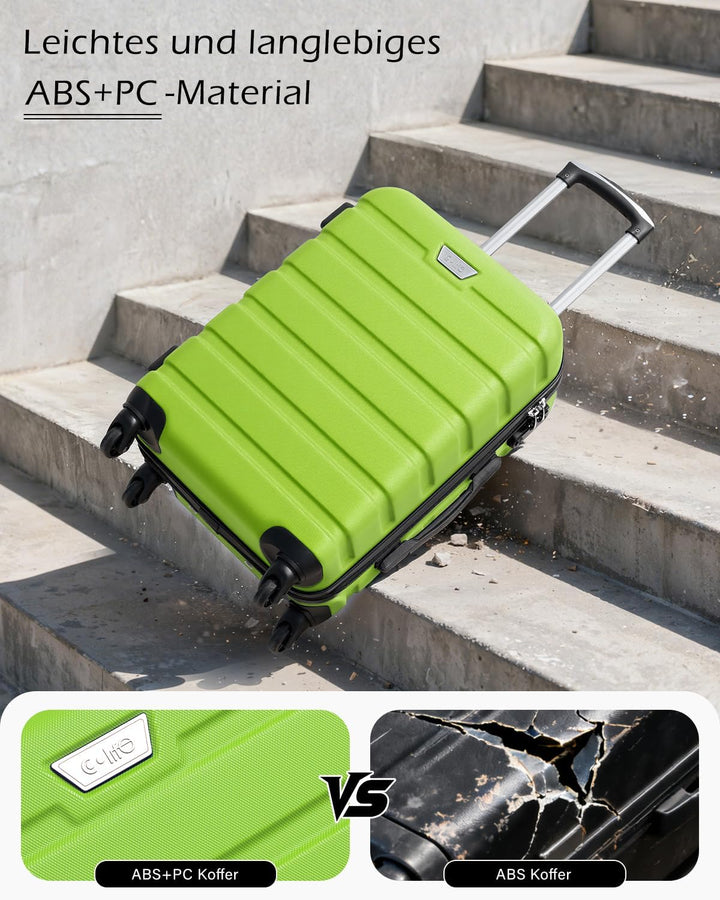 COOLIFE Hartschalen-Koffer Trolley Rollkoffer Reisekoffer ardschale Boardcase Handgepäck mit TSA-Sch