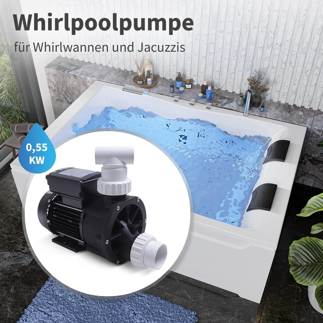 AQUADE Whirlpool Bausatz, Jacuzzi Selbstbausatz komplett mit Seiten- und Rückendüsen 8 Seitendüsen +
