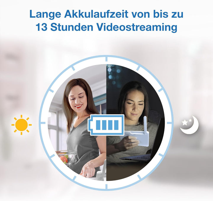 Vtech RM7764HD Babyphone mit Kamera 1080p WiFi Remote Access, 7 Zoll Video Baby Monitor, 360° Schwen