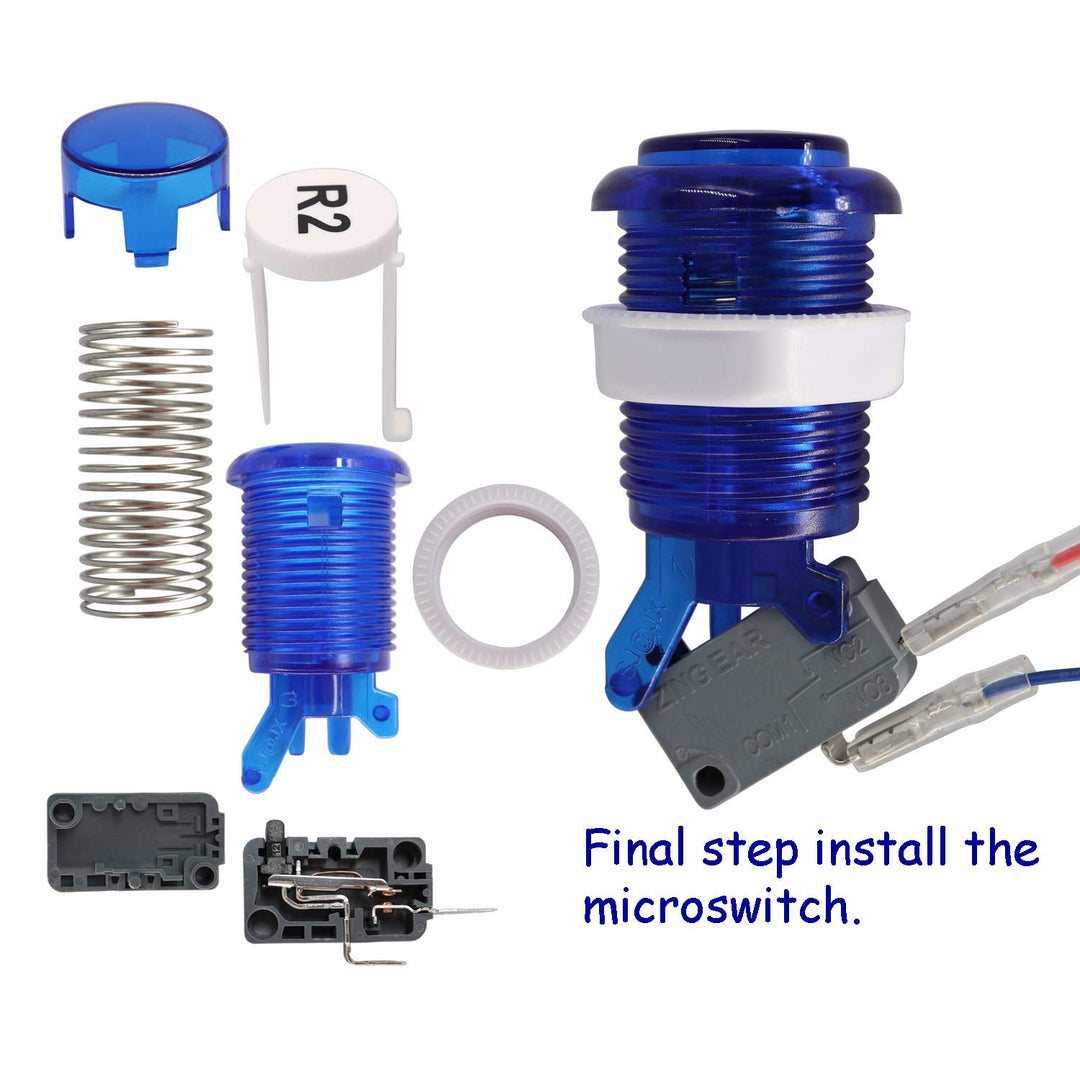 SJ@JX Arcade Game 2 Player Controller DIY Kit Buttons with Logo Coin X Y Start Select 8 Way Joystick